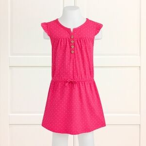 Old Navy Fuchsia Polka Dot Ruffle Dress Size 10–12 Cute Girly